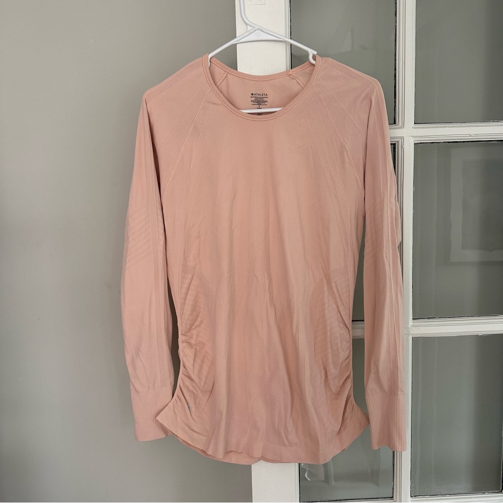 Athleta Peach Long Sleeve Top, Size Large